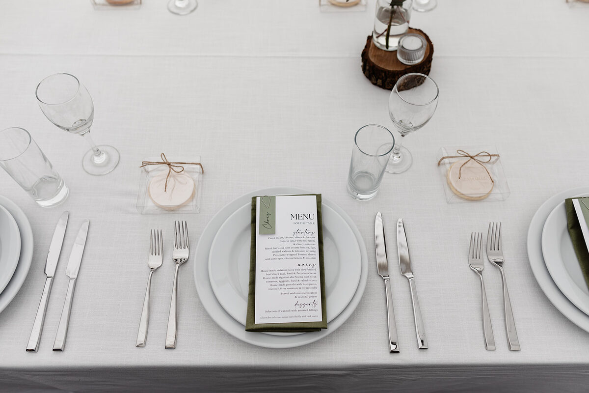 Wedding menu card